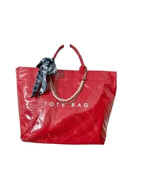 PVC Tote Bag Women's Letters Print Tote Bag Large Paper Tote Bag Carry All Bag